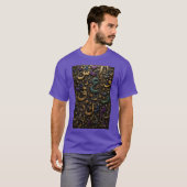 ラグジュアリー3Dアラビア文字アブストラクト Tシャツ (正面フル)