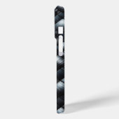 ラグジュアリー3Dカーボン鋼編み込みスマホケース - メタリック Case-Mate iPhoneケース (裏面 / 左)