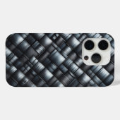 ラグジュアリー3Dカーボン鋼編み込みスマホケース - メタリック Case-Mate iPhoneケース (裏面 (横))