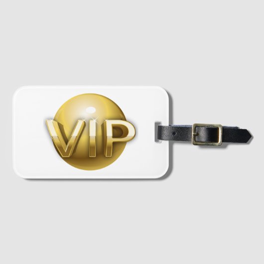 ラグジュアリー3DゴールドVIPエンブレム ラゲッジタグ (正面横)