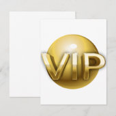 ラグジュアリー3DゴールドVIPエンブレム 招待状 (正面/裏面)