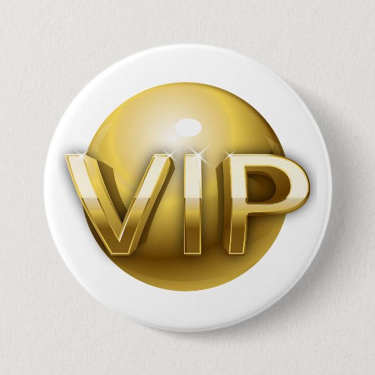 ラグジュアリー3DゴールドVIPエンブレム 缶バッジ (正面)