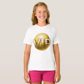 ラグジュアリー3DゴールドVIPエンブレム Tシャツ (正面フル)