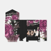 ラグジュアリー40th大人誕生日バラワインパーソナライズされた フェイバーボックス (折り畳みなし)