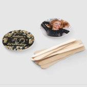 ラグジュアリー40th誕生日ブラック金ゴールド写真 ハンドファン (組立なし)