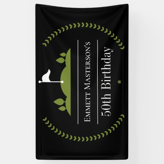 ラグジュアリー50モダン誕生日ゴルファーパーティーゴルフ 横断幕 (縦)