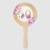 ラグジュアリー50誕生日カスタムフォトグリッター ハンドファン (正面)