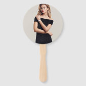 ラグジュアリー50誕生日ブラック金ゴールド写真 ハンドファン (裏面)