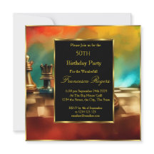 ラグジュアリー50thバースデーパーティー金ゴールド数々のブラックカラー