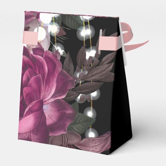 ラグジュアリー50th大人誕生日バラワインパーソナライズされた フェイバーボックス (裏面サイド)