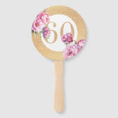 ラグジュアリー60誕生日カスタムフォトグリッター ハンドファン (正面)
