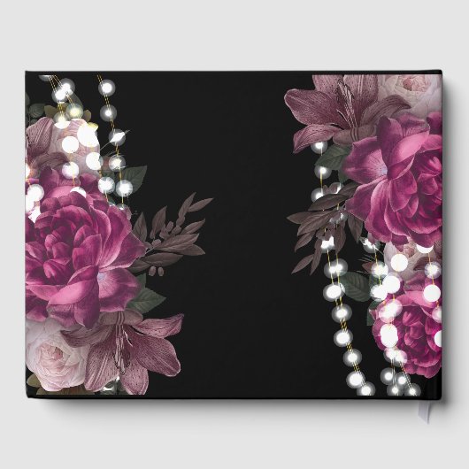 ラグジュアリー60th誕生日パーソナライズされたバラワイン ゲストブック (裏面)