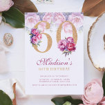 ラグジュアリー60th誕生日フローラピンク金ゴールドグリッター 招待状<br><div class="desc">ラグジュアリー60th誕生日フローラピンク金ゴールドグリッター招待状。パーソナライズする簡単。マッチ商品は高級成人牡丹誕生日コレクションで見ることができる。</div>