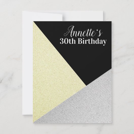 ラグジュアリー おしゃれな模様 ゴールド シルバー 招待状 (裏面)