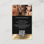 ラグジュアリー アイラッシュ エクステンション アーチ フォト ブラック ゴールド 名刺 (裏面)