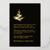 ラグジュアリー アブストラクト ツリー ブラック ゴールド 箔シーズンカード (正面)