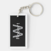 ラグジュアリー ウッドグレイン フェイク バレル キーホルダー (裏面)