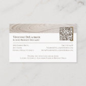 ラグジュアリー ウッド プロフェッショナル フォト コラージュ エレガント 名刺 (裏面)