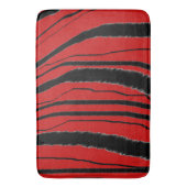 ラグジュアリー エキゾチック レッド ゼブラ アニマル プリント バスマット (正面縦)