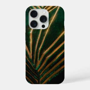 ラグジュアリー エメラルドグリーン ゴールド 真鍮 アールデコ ヴィンテージ iPhone 15 PROケース