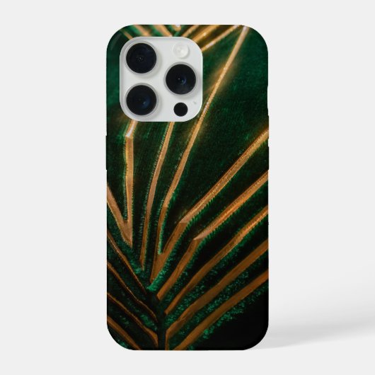 ラグジュアリー エメラルドグリーン ゴールド 真鍮 アールデコ ヴィンテージ iPhoneケース (裏面)