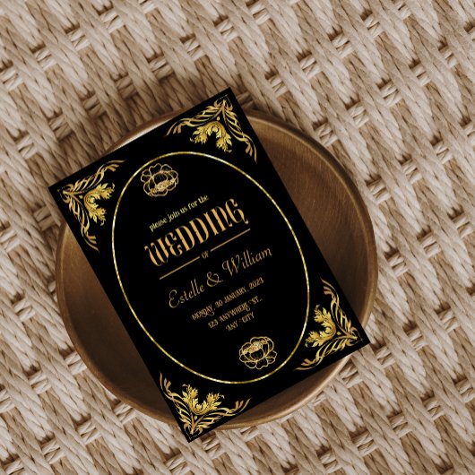 ラグジュアリー エレガント ウェディング 招待状 カード