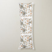 ラグジュアリー エレガント ゴールド グレー 花柄 ボディピロー (正面縦)