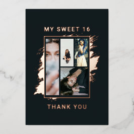 ラグジュアリー・エレガント・サンクス・卒業フォイルカード 箔招待状