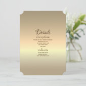 ラグジュアリー エレガント ミニマル ゴールド ウェディング ディテール カード (スタンド正面)