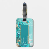 ラグジュアリー エレガント ミントゴールド ティールレース フラワー Lu ラゲッジタグ (裏面縦)