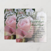ラグジュアリー エレガント ローズ スプリング ブーケ ウェディング 招待状 (正面/裏面)