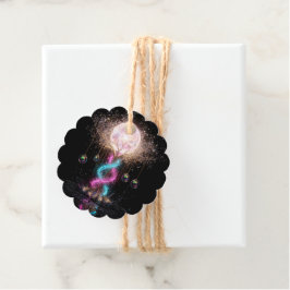 ラグジュアリー エレクトリック ネオン フローラル スカロップ ギフト タグ