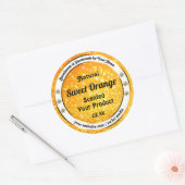 ラグジュアリー オレンジ グリッター スパークル スターズ プロダクト ラベル (封筒)