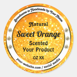 ラグジュアリー オレンジ グリッター スパークル スターズ プロダクト ラベル