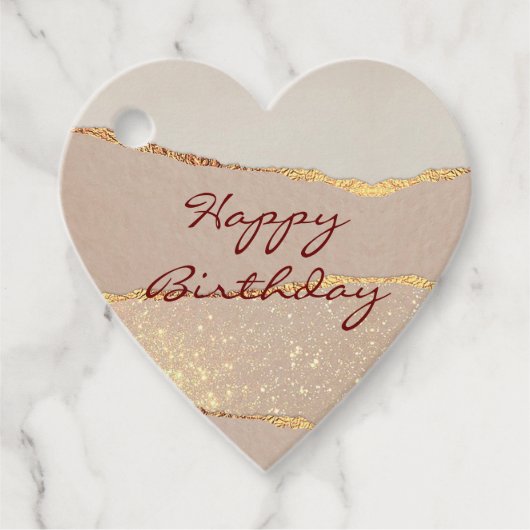 ラグジュアリー カスタマイズ グリッター ローズゴールド フェイバータグ (正面)