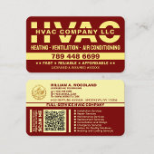 ラグジュアリー クール エアコン 暖房 HVAC カンパニー 名刺