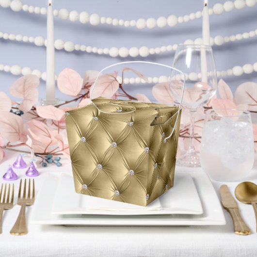 ラグジュアリー グラム ウォーム ゴールド フェイク ヴェルベット フェイバーボックス (ウェディング)