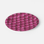 ラグジュアリー グラム ピンク フェイクベルベット ペーパープレート (アングル)
