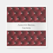 ラグジュアリー グラム レッド フェイクベルベット スタンダードランチョンナプキン (正面)