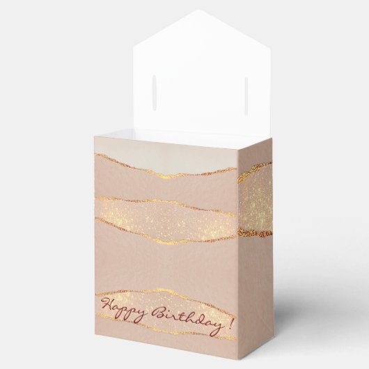 ラグジュアリー グリッター ローズゴールド フェイバーボックス (オープン)