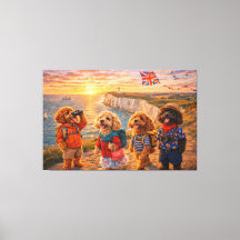 ラグジュアリー コッカプー イギリス海岸 ウォールアート キャンバス