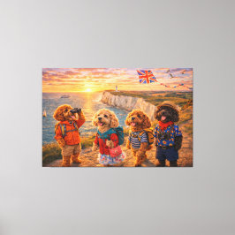 ラグジュアリー コッカプー イギリス海岸 ウォールアート キャンバス