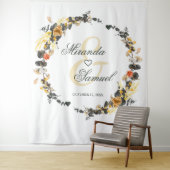 ラグジュアリー ゴールデン ノワール ウェディング モノグラム タペストリー (インサイチュ)