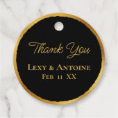 ラグジュアリー ゴールド エッジ ブラック サンクスネーム 日付 フェイバータグ (正面)