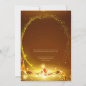 ラグジュアリー ゴールド グリッター ピンク ハイ ヒール ブライダル シャワー 招待状 (裏面)