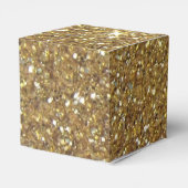 ラグジュアリー ゴールド グリッター - 印刷されたイメージ フェイバーボックス (裏面サイド)