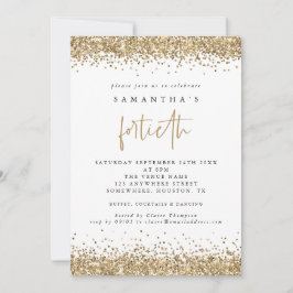 ラグジュアリー ゴールド グリッター 40歳 パーティー 招待状