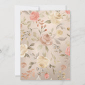 ラグジュアリー ゴールド ピーチ コーラル フローラル スウィート シックスティーン 招待状 (裏面)