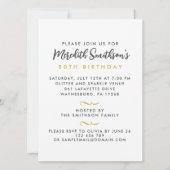 ラグジュアリー ゴールド フラワー カスタム フォト 50 アンド ファビュラス 招待状 (裏面)