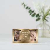 ラグジュアリー ゴールド プロフェッショナル ビューティー 眉 アーティスト フォト 名刺 (スタンド正面)